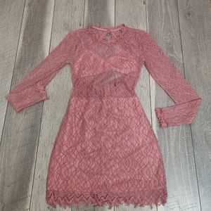 NBD pink lace dress xxs